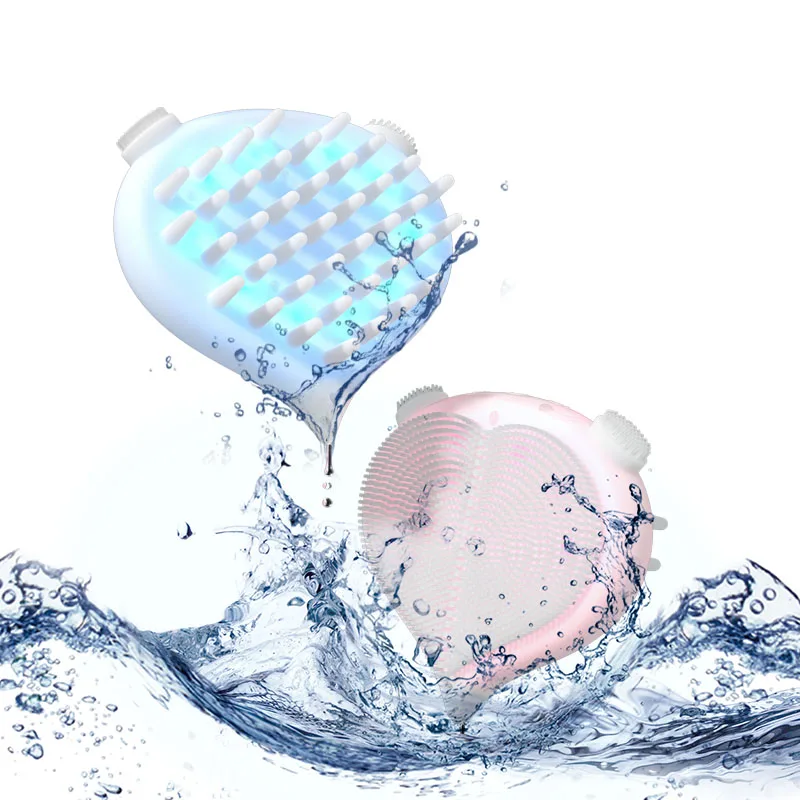 

New Silicone Vibrating Cleansing Brush with Rose Quartz and Light Emitting Diode