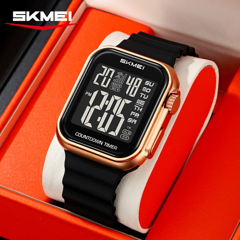 SKMEI 2269 Sport Digital Watch For Man Fashion Luxury Countdown Clock Waterproof Stopwatch 2Time Top Brand Electronic Wristwatch