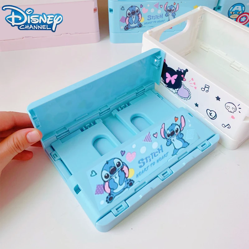 Disney Stitch Desktop Storage Box DIY Cute Party Gift Cartoon Mickey Mouse Foldable Mini Storage Box Birthday