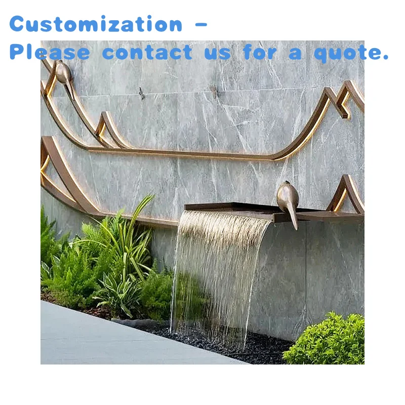 

custom.Artificial Waterfall LED Lights Customized Cascade Wall Hanging Decoration Swimming Pool Outdoor Modern Fountain
