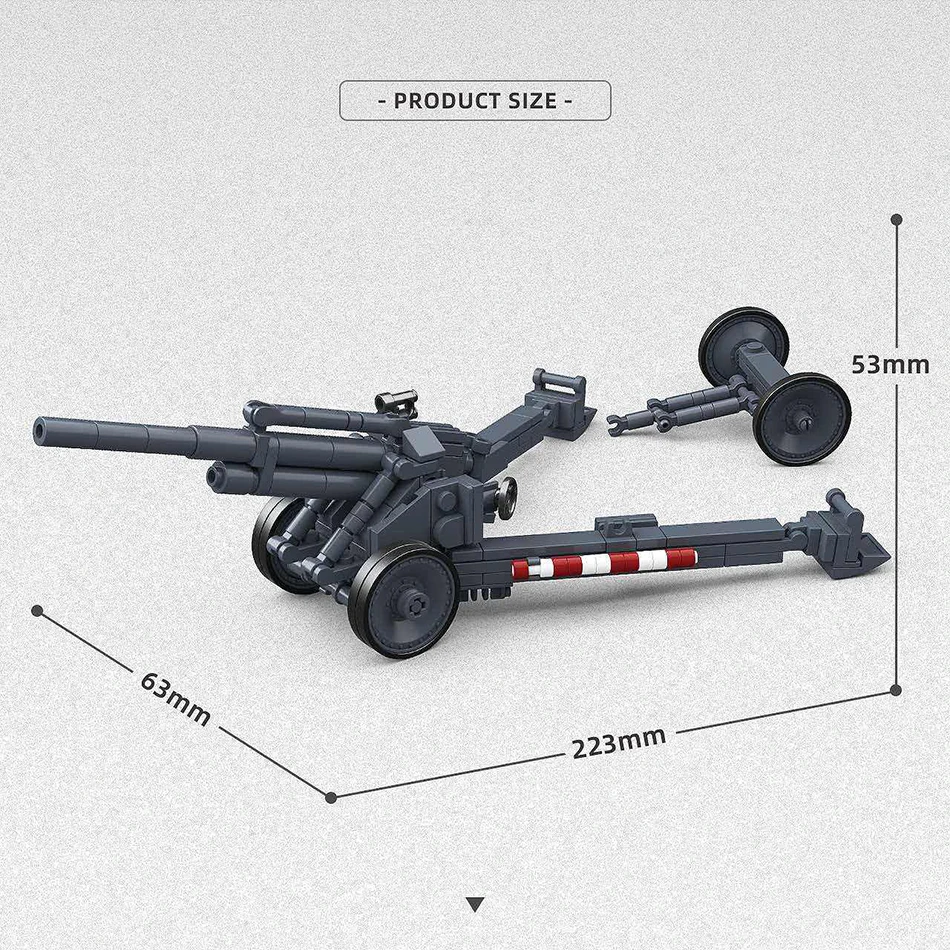 WW2 Military 15 cm SFH 18 Heavy Field Howitzer Position Building Blocks 166 Schwimmwagen Vehicle Bricks Toys Gifts