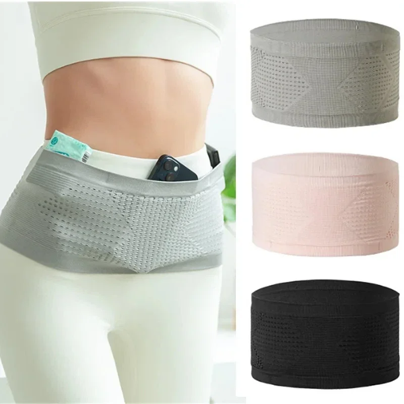 Seamless Invisible Running Waist Belt Bag Gym Bags Fitness Jogging Cycling Flat Fanny Pack Travel for Unisex Sports Phone Bags