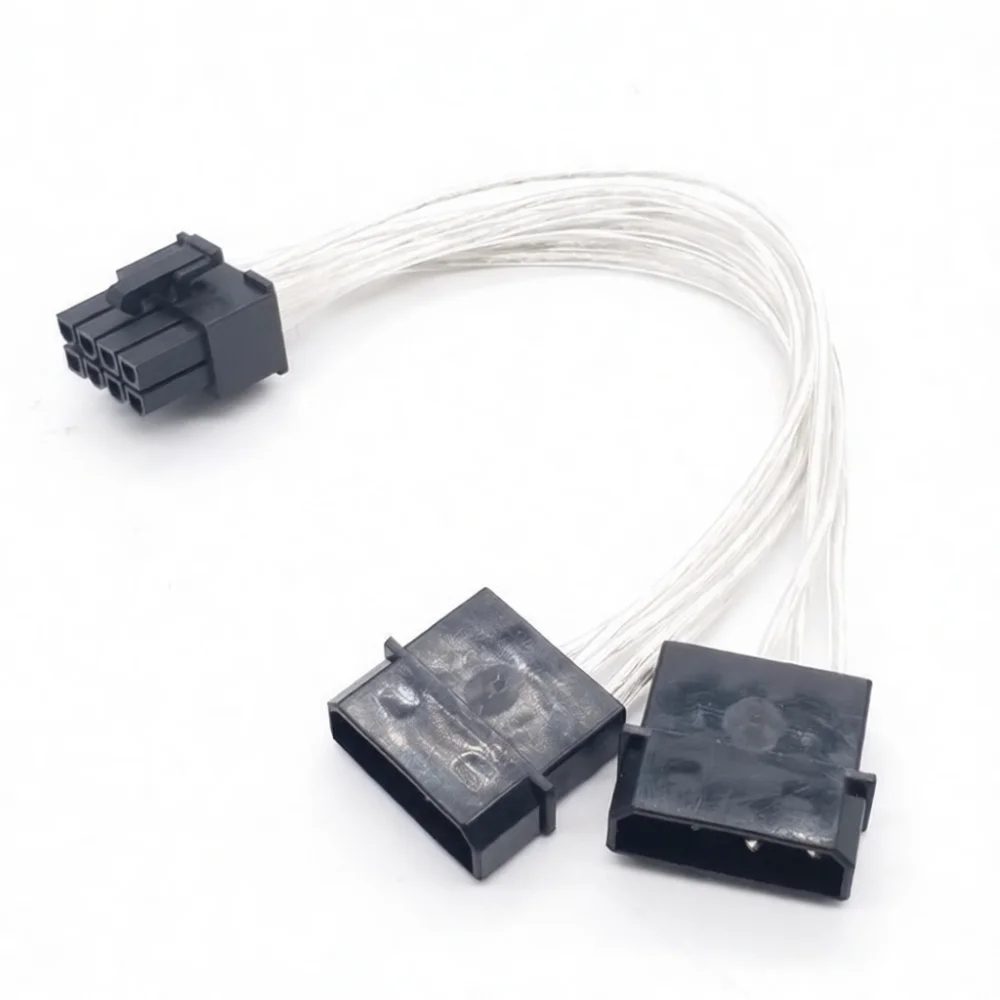 Desktop PC Graphics Card Power Cable Dual 4 Pin Molex To 8 Pin Converter Adapter For Hardware Power Supply Unit