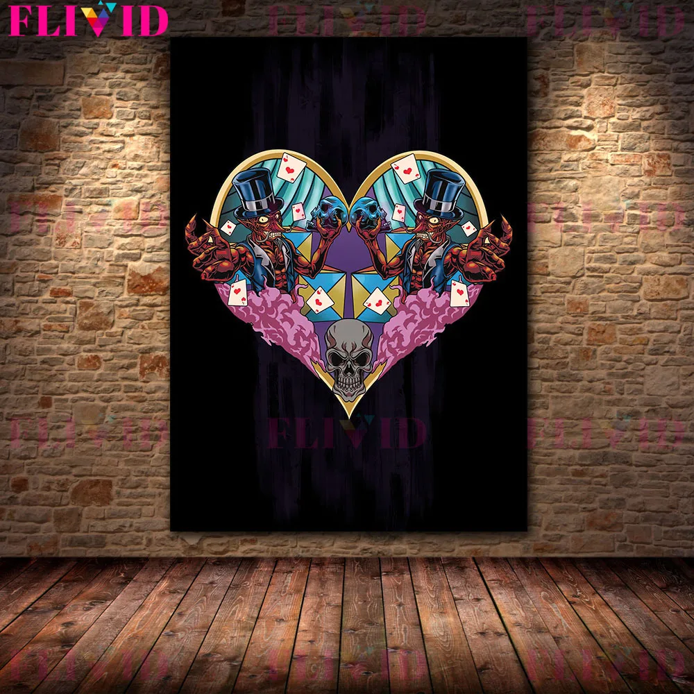 Black Magic King And Demon Playing Card Wall Art Canvas Painting The Wizard Divination Poker Art Poster And Print Home Decor