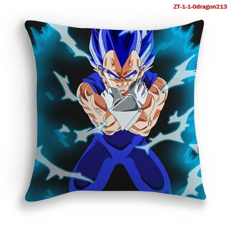 Funda de cojín de felpa de Goku de Dragon Ball Z, decoración de almohada de dibujos animados de Vegeta, funda de almohada antideslizante, decoración