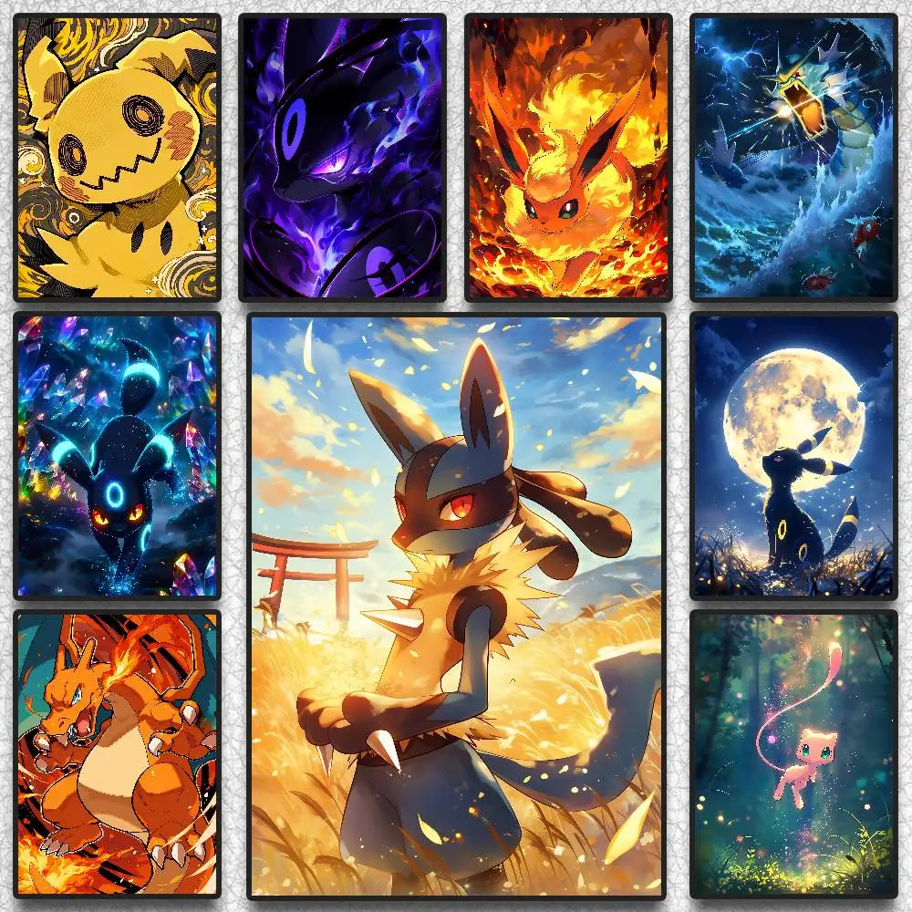 Pokemon Mimikyu Anime-Poster, HD-Leinwand-Wandkunst, wasserfester Druck, Gemälde, Schlafzimmer, Wohnzimmer, Heimdekoration, Geschenk
