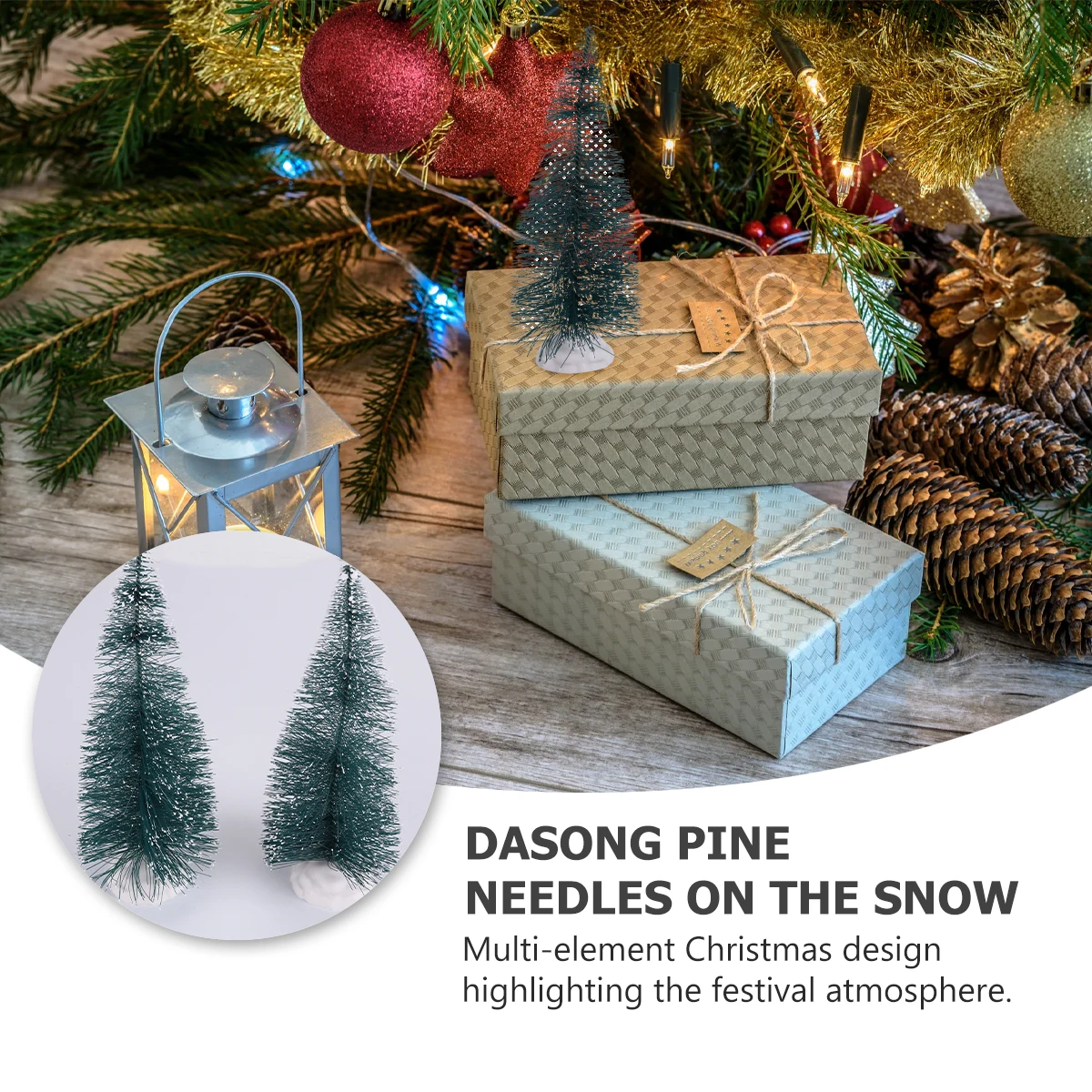 

Christmas Ornament Desktop Mini Tree Ornaments Decorations Xmas Pine Craft Green
