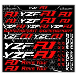 Vinyl Motocross Motorcycle Stickers Logo Set Emblem Tank Decals For YAMAHA YZF R1 YZF-R1
