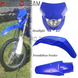 Motorcycle Off Road Dirt Bike Headlight Lights Front Rear Fender Mudguard Plastic Mud Guards For Yamaha WR 450 WR 250 TTR 230