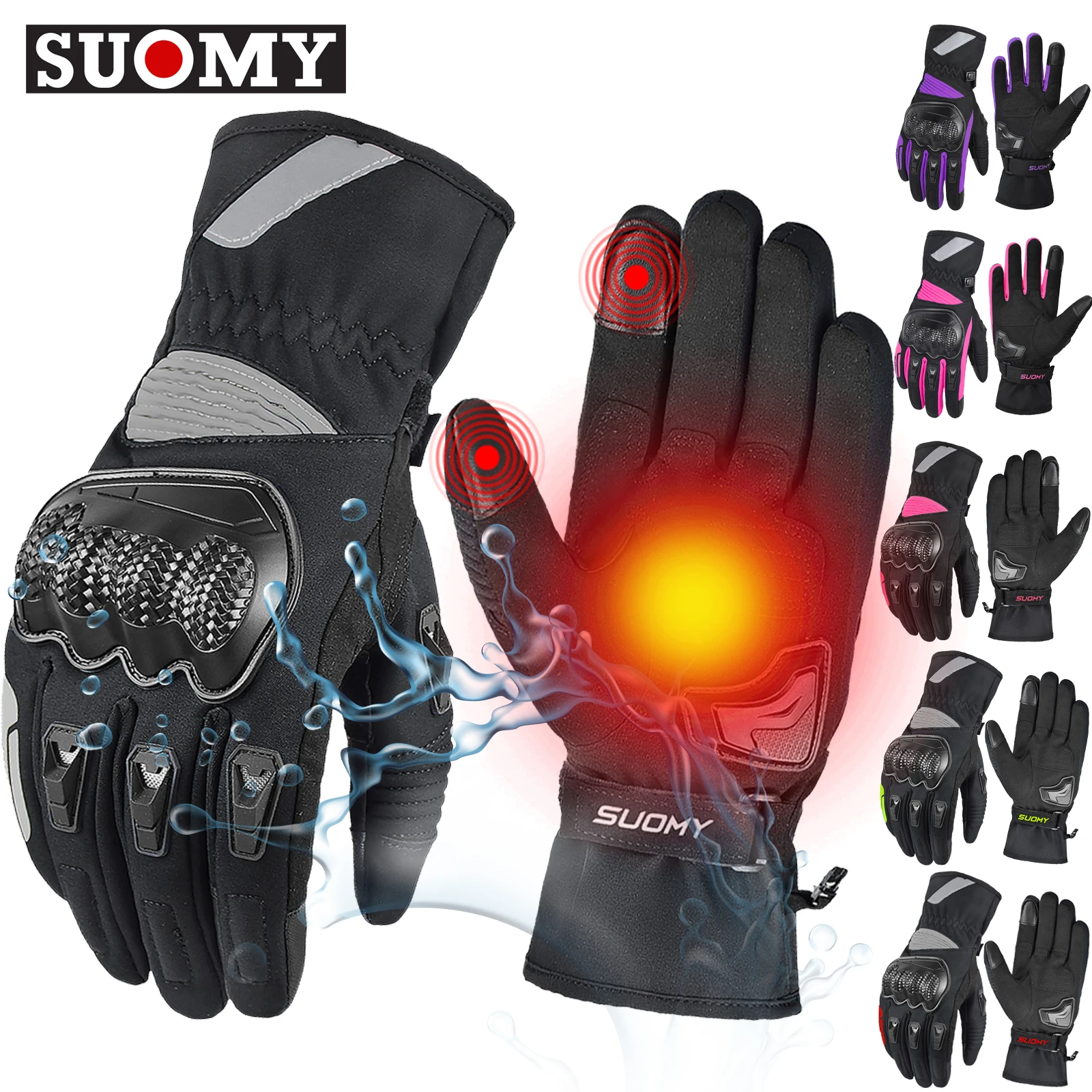 

SUOMY Motorcycle Gloves Winter Cold Weather Warm Touchscreen Waterproof Windproof Rding Gloves Stylish & Professional Protection