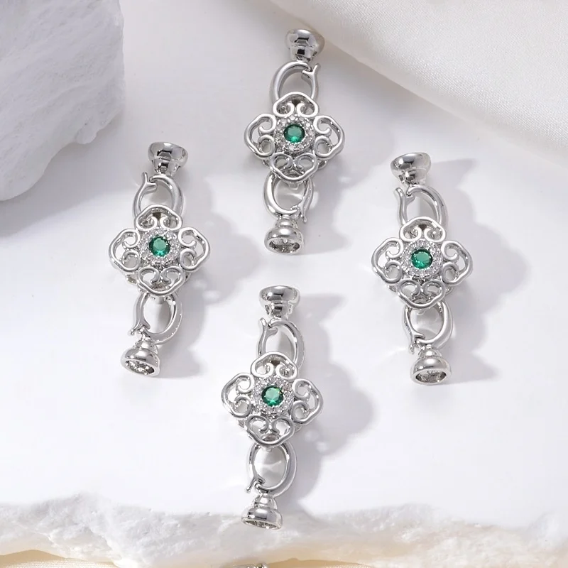 1 Piece Copper Gold-plated Zircon Women's Pearl Necklace Connection Buckle Accessories DIY Jewelry Making Materials Wholesale