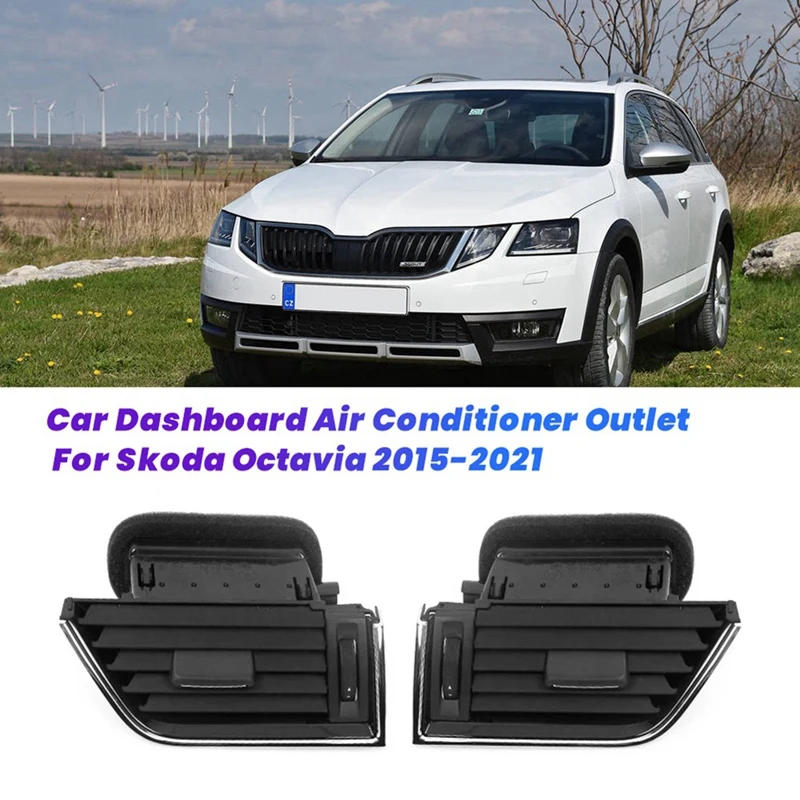 1Pair Car Dashboard Air Conditioner Outlet 5ED819701 5ED819702 For Skoda Octavia 2015-2021 Air Vent Grille