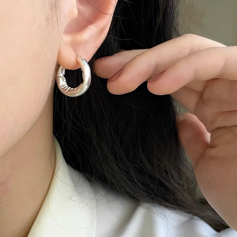 Prevent Allergy Minimalist Hoop Earrings For Women Girls New Fashion Classic Personality Hip Hop Birthday Jewelry Gifts