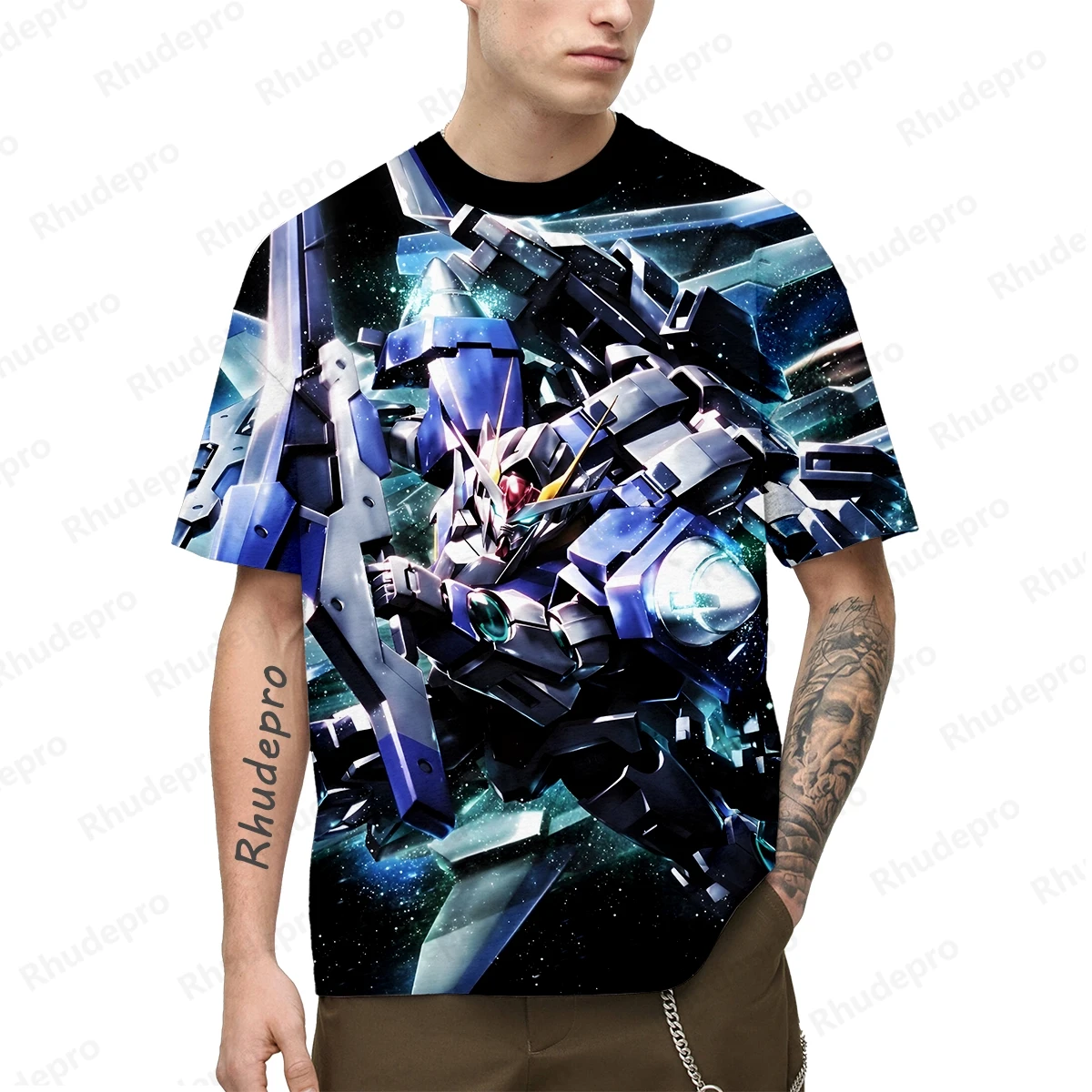 Camiseta extragrande de impressão 3D feminina e infantil, anime japonês, cosplay, top grande, modelo 2024