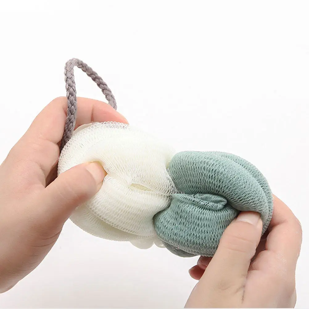 

4Pcs Bath Ball Sponge Pouf Mesh Shower Scrubber Exfoliating Body Cleanser for Smooth Skin Daily Use Bathing Tool