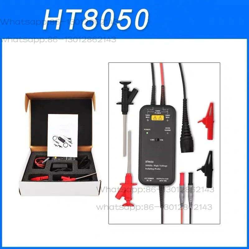 Oscilloscope Probe High Voltage Isolated Differential Probe 50MHZ-100MHZ Bandwidth 1/50 1/500 Two-Stage Attenuation