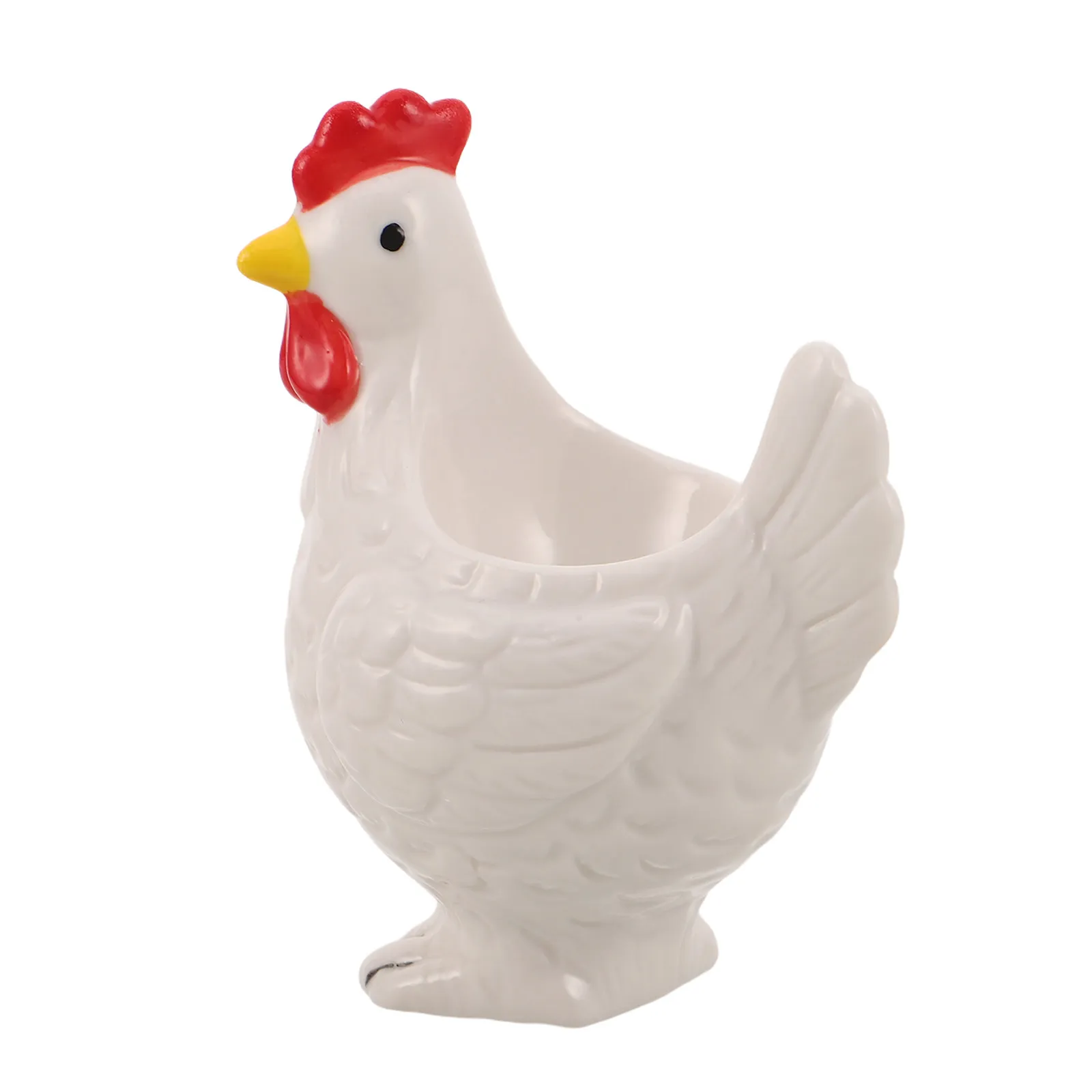 Chicken Ceramic Egg Cup Unique 3D Chick Design Smooth Porcelain Egg Holder for Soft Boiled Eggs Decorative Easter Tabletop