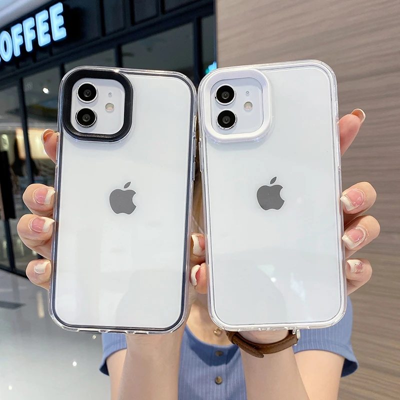 3-in-1 stoßfeste klare Hülle für iPhone 15 11 14 12 13 Pro Max 8 7 15 14 6 6S Plus 13 Mini X XR XS Max iPhone11 Soft Funda Cover