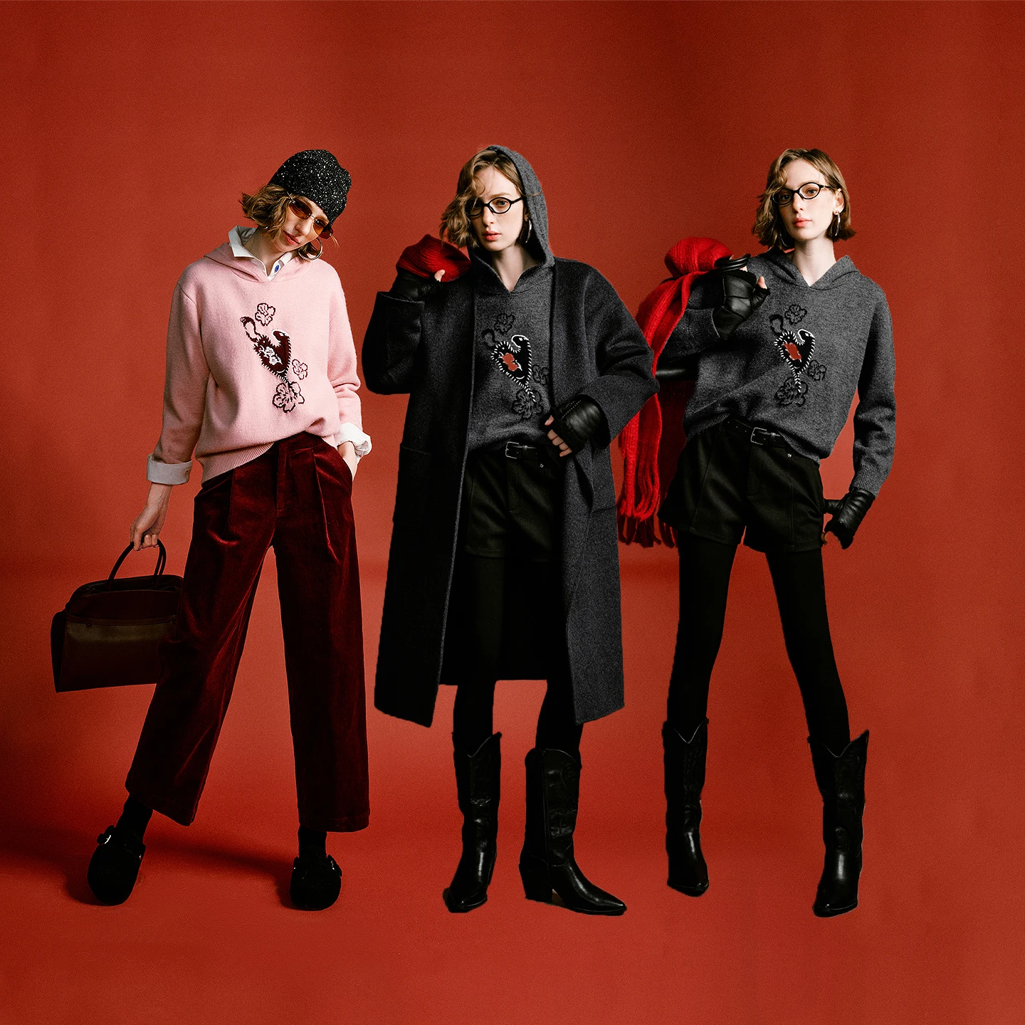 TOYOUTH Mengzhu Daji Suéter de alta qualidade de marca de ano novo para mulheres 2025 inverno novo top com capuz ​