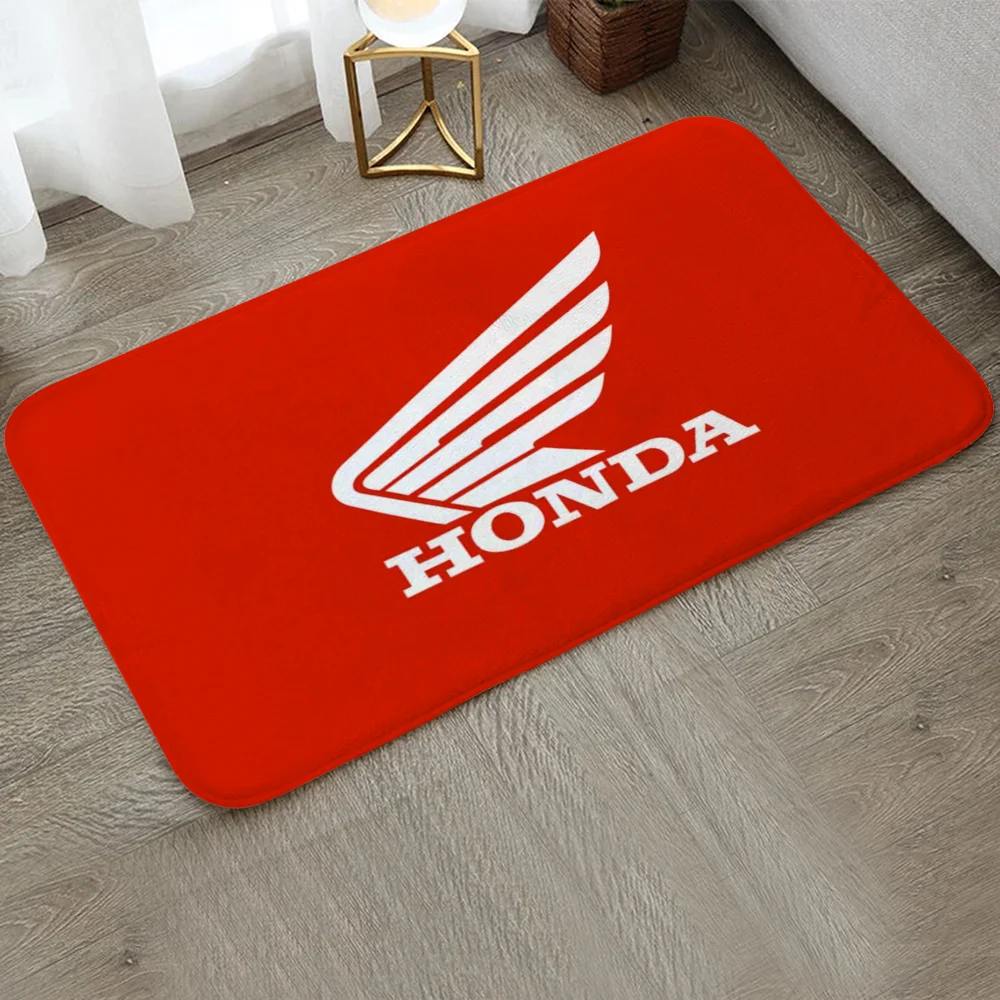 Hondas Black Wing Motorcycle Welcome Mat for Hallway on the Floor Carpet in the Bedroom Mats Kitchen Foot Mat Carpets Room Rug