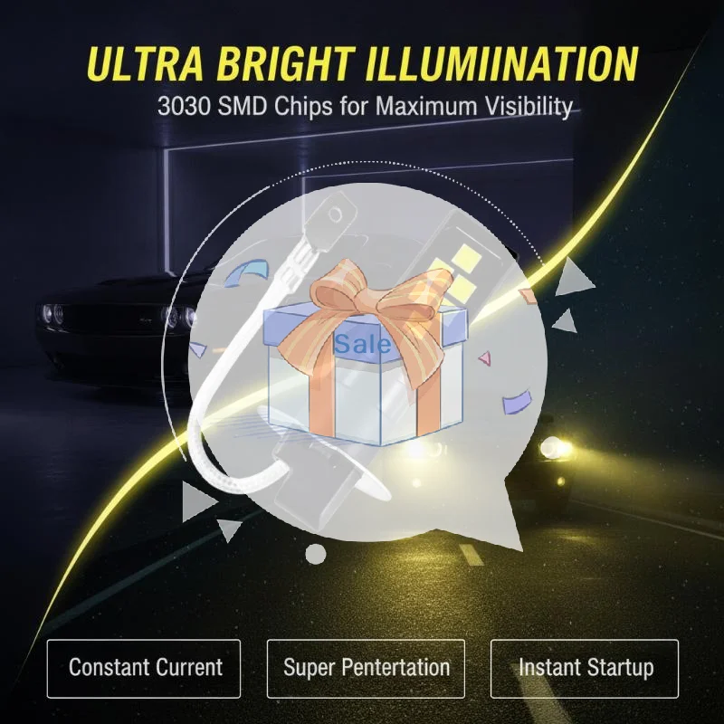 H3 Auto LED Fog Lights 1Pcs 3030 Microchip 12V Plug and Play Bright Front Fog Lamp for All Car Models Upgrade