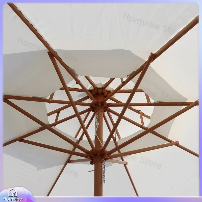Large Outdoor Patio Umbrella Sunshade Beach Camping Parasol Straight Pole Central Column Hand Crank Folding Garden Yard
