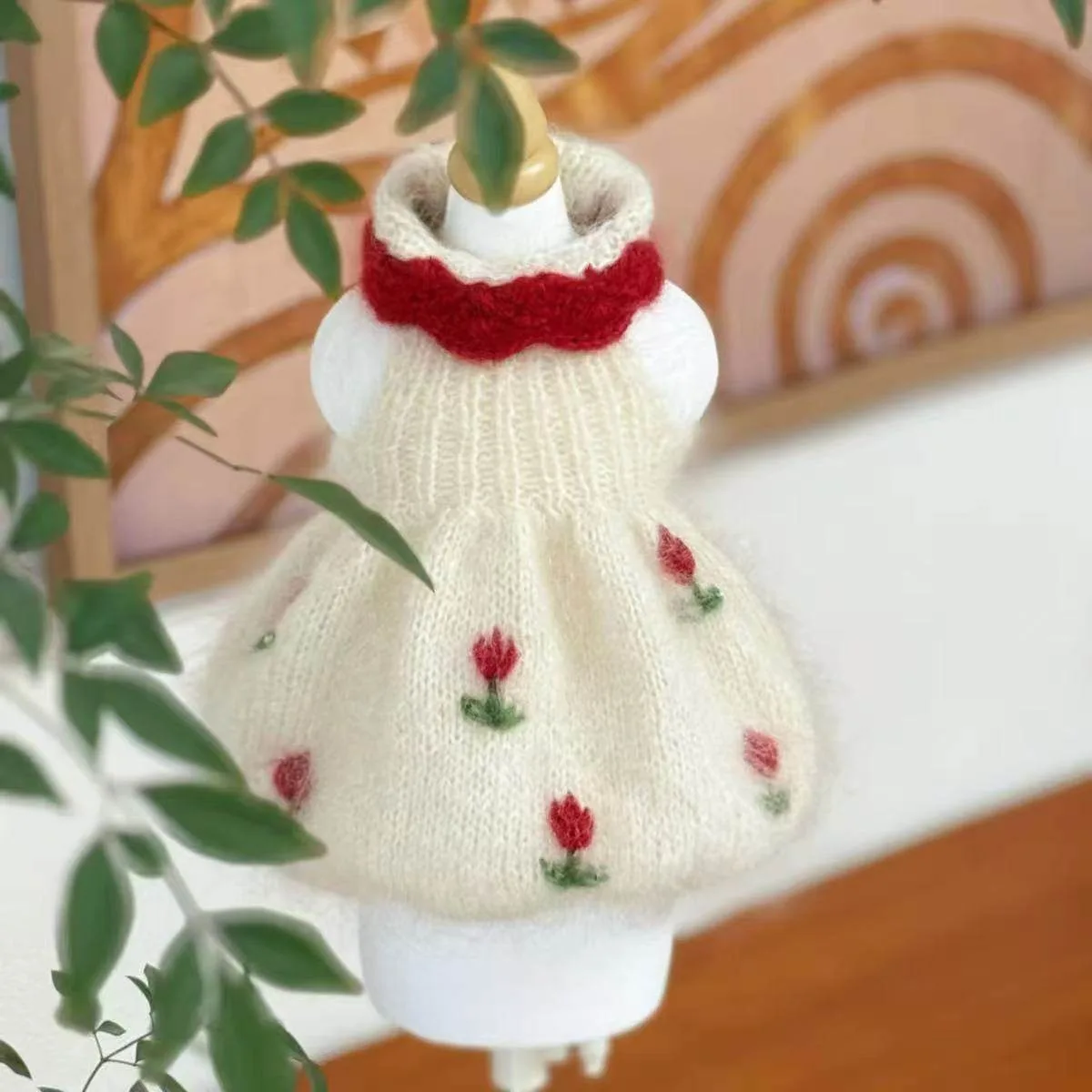 Suéter de punto navideño para mascotas, ropa cálida para perros, jersey Floral de invierno de Yorkshire Terrier, ropa festiva Bichon Frise XS-XL