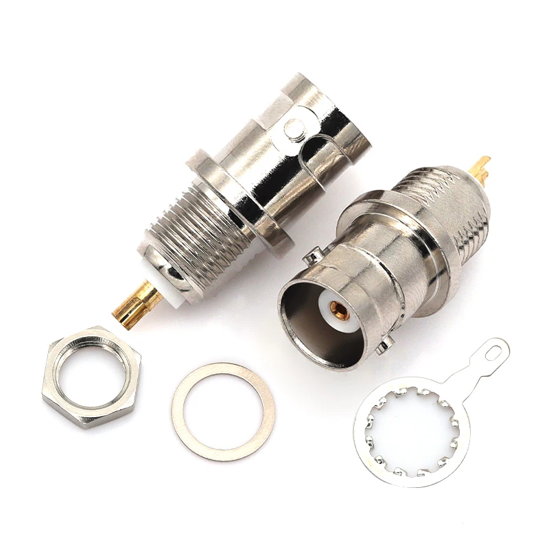 Javino 2/10/20Pcs BNC Female Socket Solder Connector Chassis Panel Mount Coaxial Cable For Welding Machine Parts