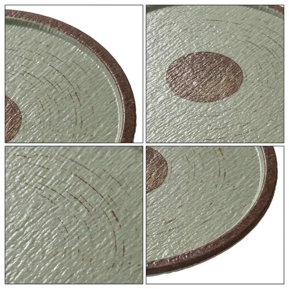 Rustic Salad Plates Melamine Round Plates Lightweight Construction Concentric Line Texture For Household Serving