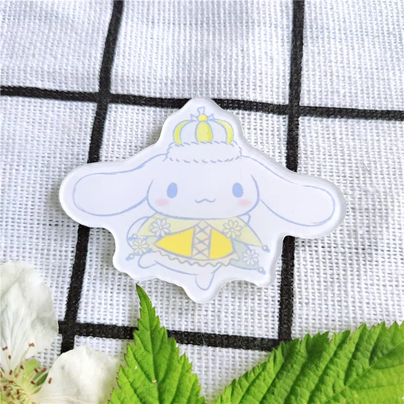 Sanrio Cinnamoroll Brooch Cinnamoroll Action Anime Figures Acrylic Brooch Cute Cartoon Backpack Clothing Ornaments Children Gift