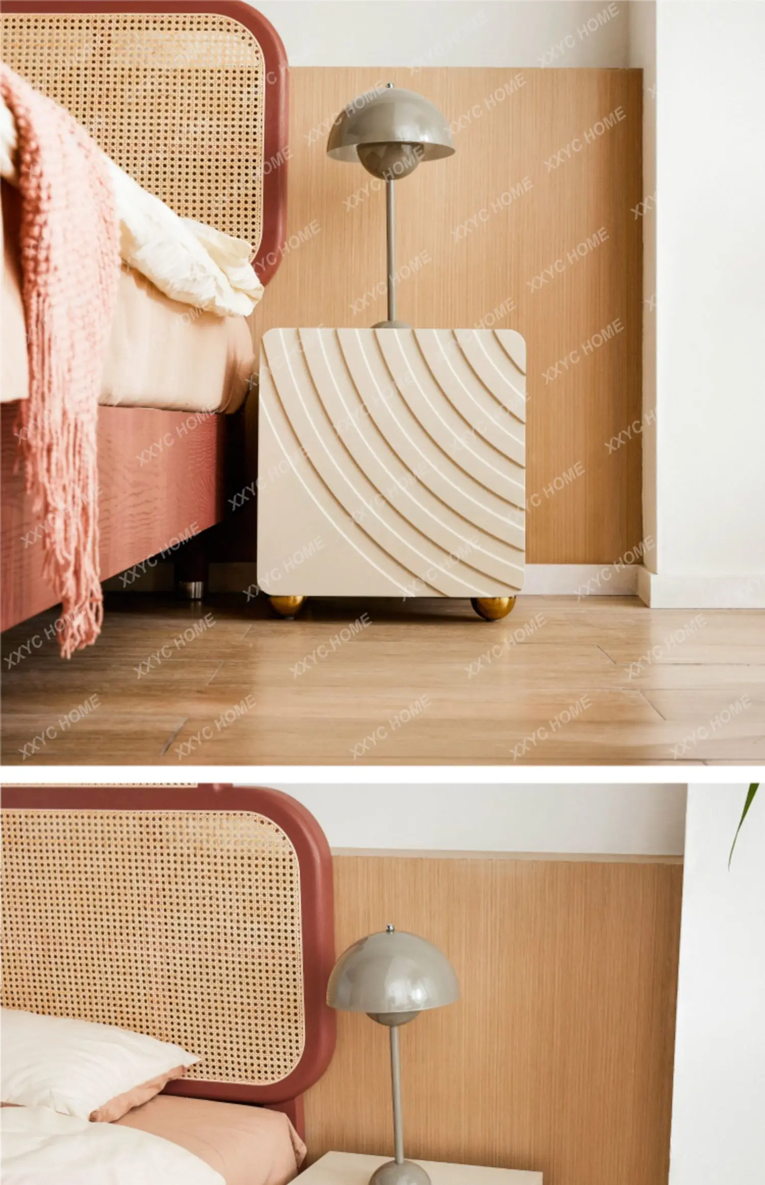 Nordic bedroom small cabinet designer locker original light luxury texture storage small bedside table