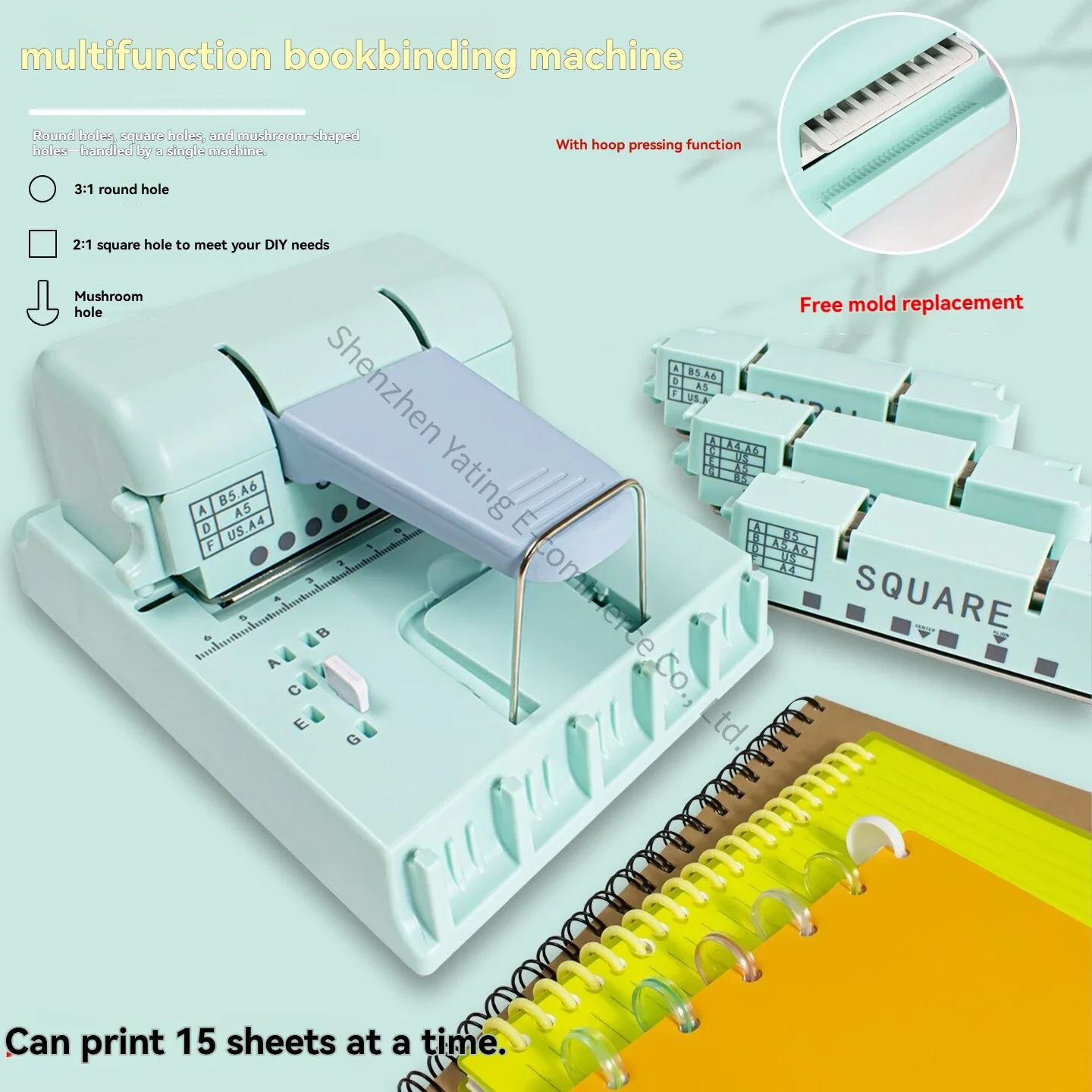 Hand Account Binding Machine Binding Puncher Punching Circle Double Coil Loose-leaf Ring  Mushroom Buckle