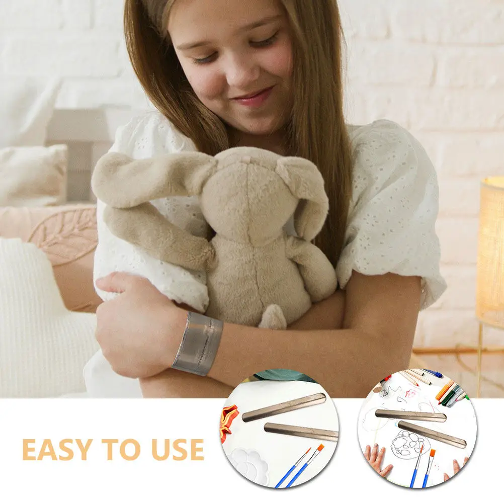 40Pcs Snap Bracelet Steel Sheet Core Bulk DIY Slap Bands Kids Crafting Stainless Steel Insert Slap Bracelet Parts