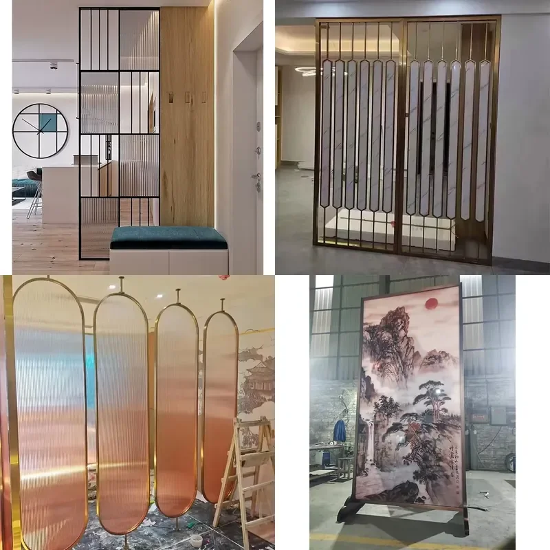 Antique Stainless Steel Screen Partition for Restaurant Decoration Waterproof Copper Wall Panel Room Dividers Wall Decor