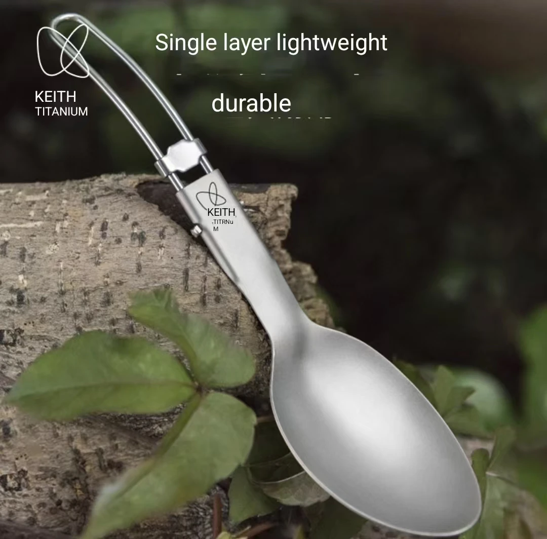 

Ti5315 Ложка для риса и обеденная ложка, портативная уличная посуда, складная ложка для пикника и кемпинга