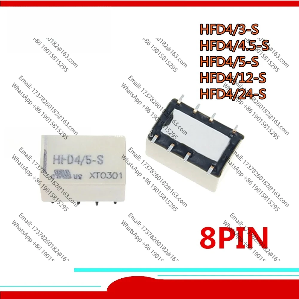 

10pcs relays HFD4-3-S HFD4/3-S HFD4/4.5-S HFD4/5-S HFD4/12-S HFD4/24-S HFD4 24 S Monostable Two Open Two Closed 2A 8PIN Relay
