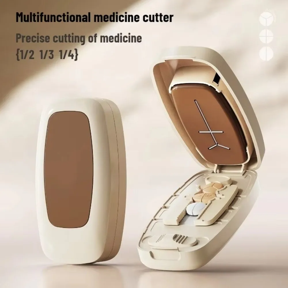 2/3/4-in-1 Pill Cutter Box Portable Dust-proof Pill Divider Multi-functional Precise Cutting Pill Storage Box Outdoor