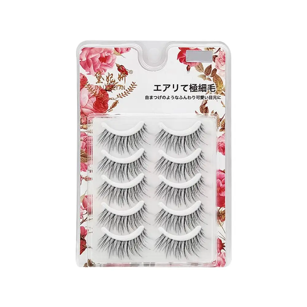 Neue 5 Paare koreanischen Stil falsche Wimpern 3d transparente Manga Wimpern Auge natürlichen Stiel Wimpern liefert Großhandel Make-up h8j1