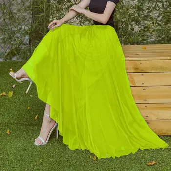 40 Farben Big Swing Gaze Rock Damen Frühling und Sommer neue solide lange Rock A-Linie Rock