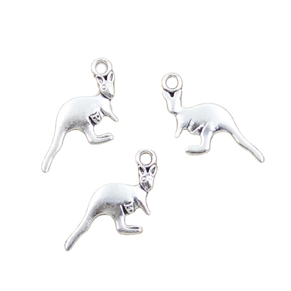 15pcs Charms Double Sided Kangaroo 21x19mm Antique Making Pendant fit,Vintage Tibetan Silver color,DIY Handmade Jewelry