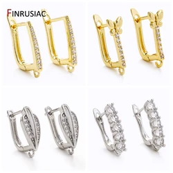 Handmade Zircon Earrings 18K Gold Plated Brass Basic Ear Wire Hooks For DIY Women Earrings Fixture Shvenzy Making Accessories