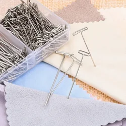 27/32/38/45/51/53mm Long Silver T Shape Needles Pin for Wigs on Mannequin Head Hair Weaving Tools Salon Styling Tools