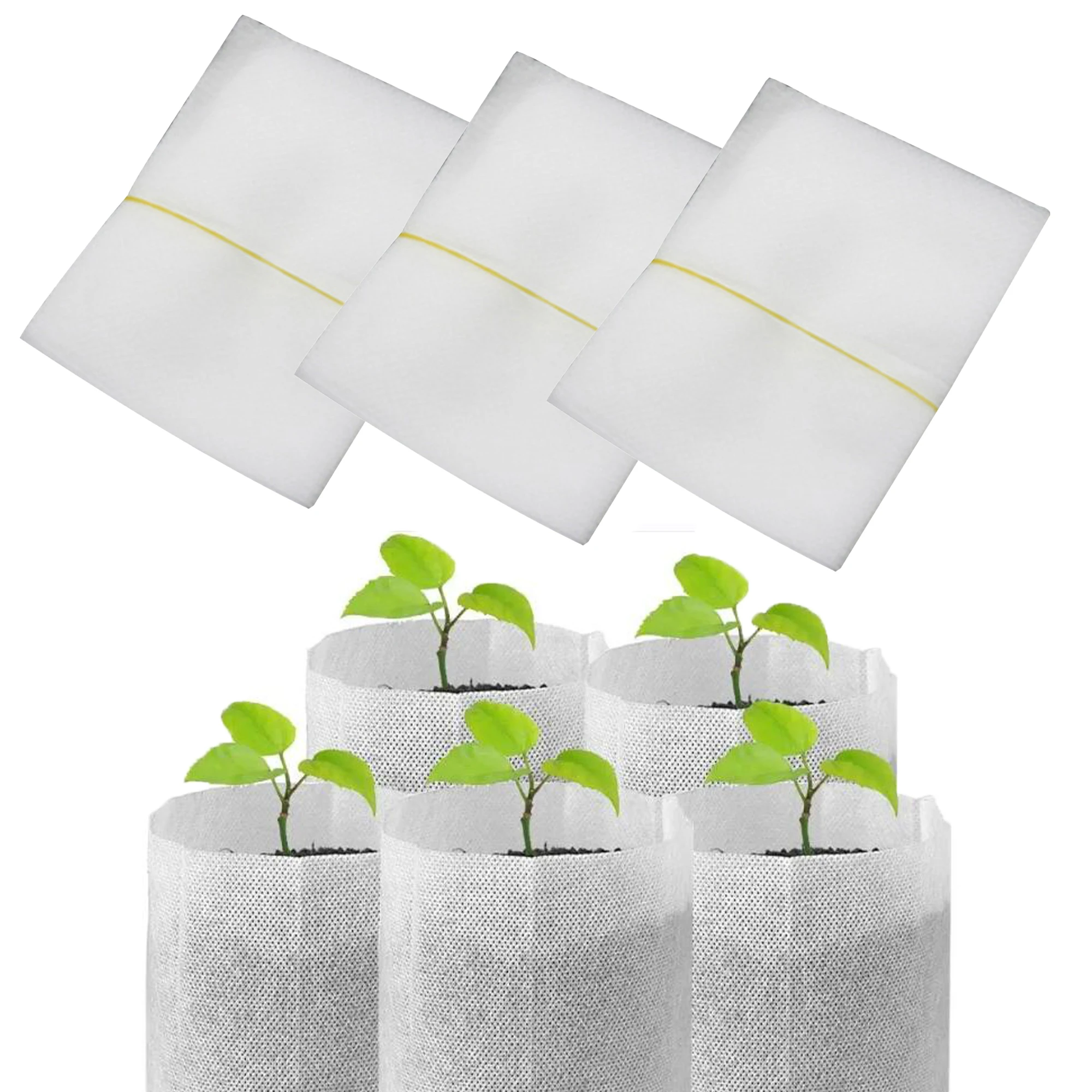 50pcs Non-Woven Seedling Bags Growth Bags Planting Plant Bags Biodegradable Seed Seedling Bags Nursery Growth Bags