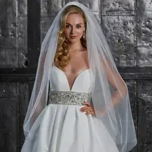 Long Golden Bridal Veil with Sequins #6
