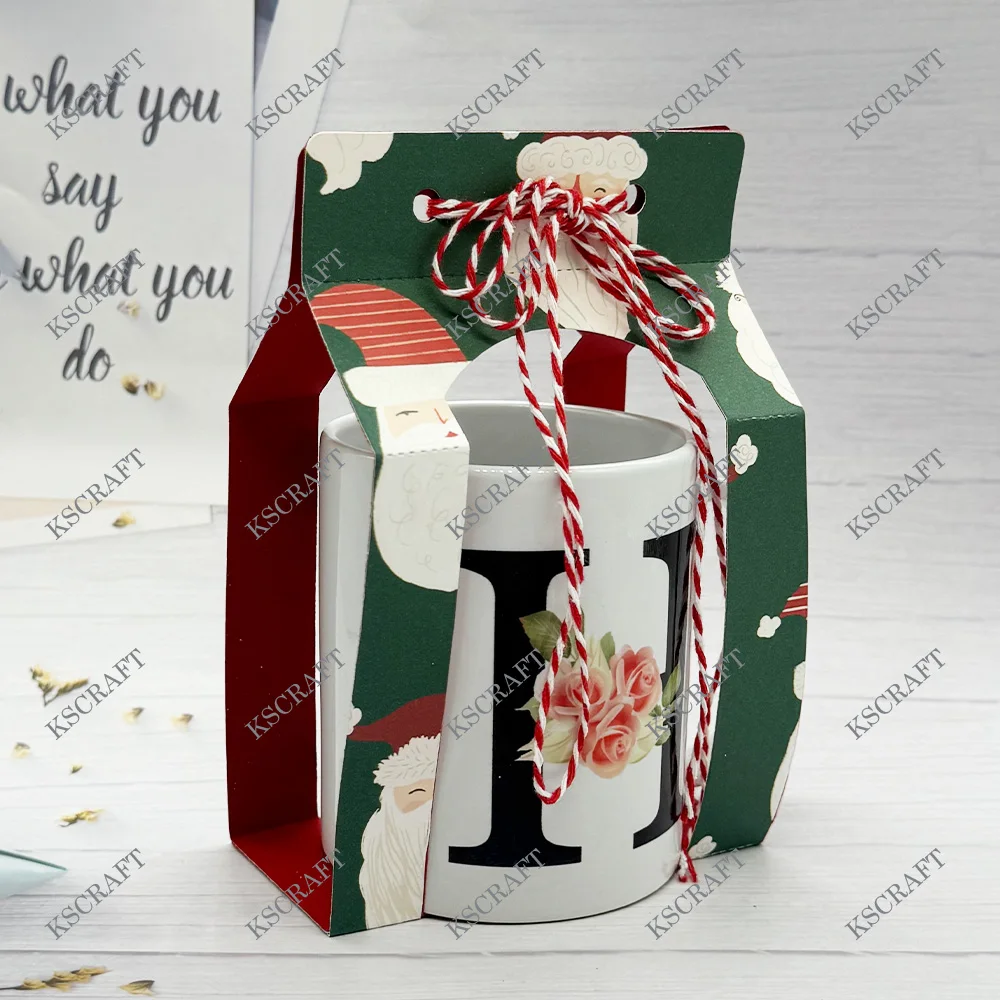 KSCRAFT 11oz Mug Holder Cutting Dies Stencils for DIY Scrapbooking Decorative Embossing DIY Paper Cards
