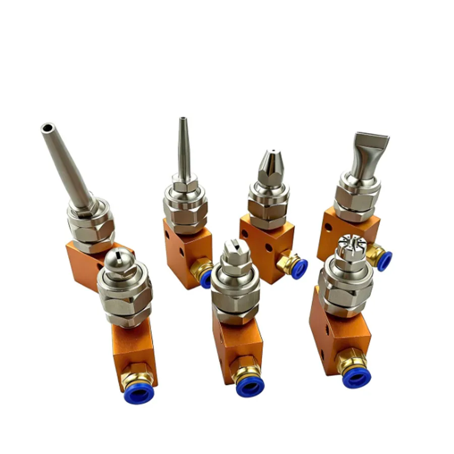 Stainless Steel Air Knife Nozzle Flat Mouth Air Blowing Nozzle Universal Adjustable Air Tip for Machine Cleaning Cooling