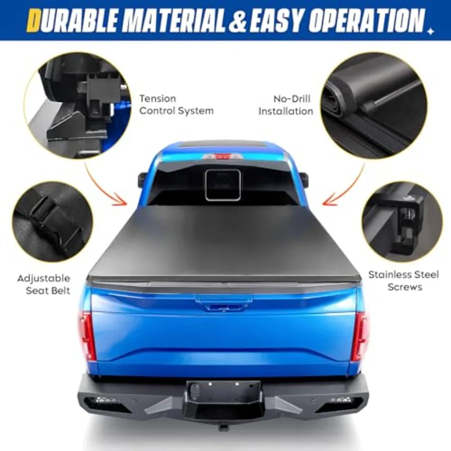 Soft Rollup Truck Bed Tonneau Cover for Dodge Ram 1500 20022010 2500 3500 20032010 Ram 1500 20112018 2500 3500 20112024 Ram 150