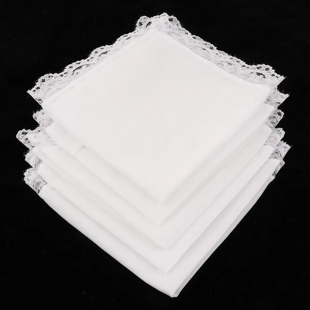 Hankies 23x25cm della decorazione di nozze del pizzo bianco del ricamo delle signore