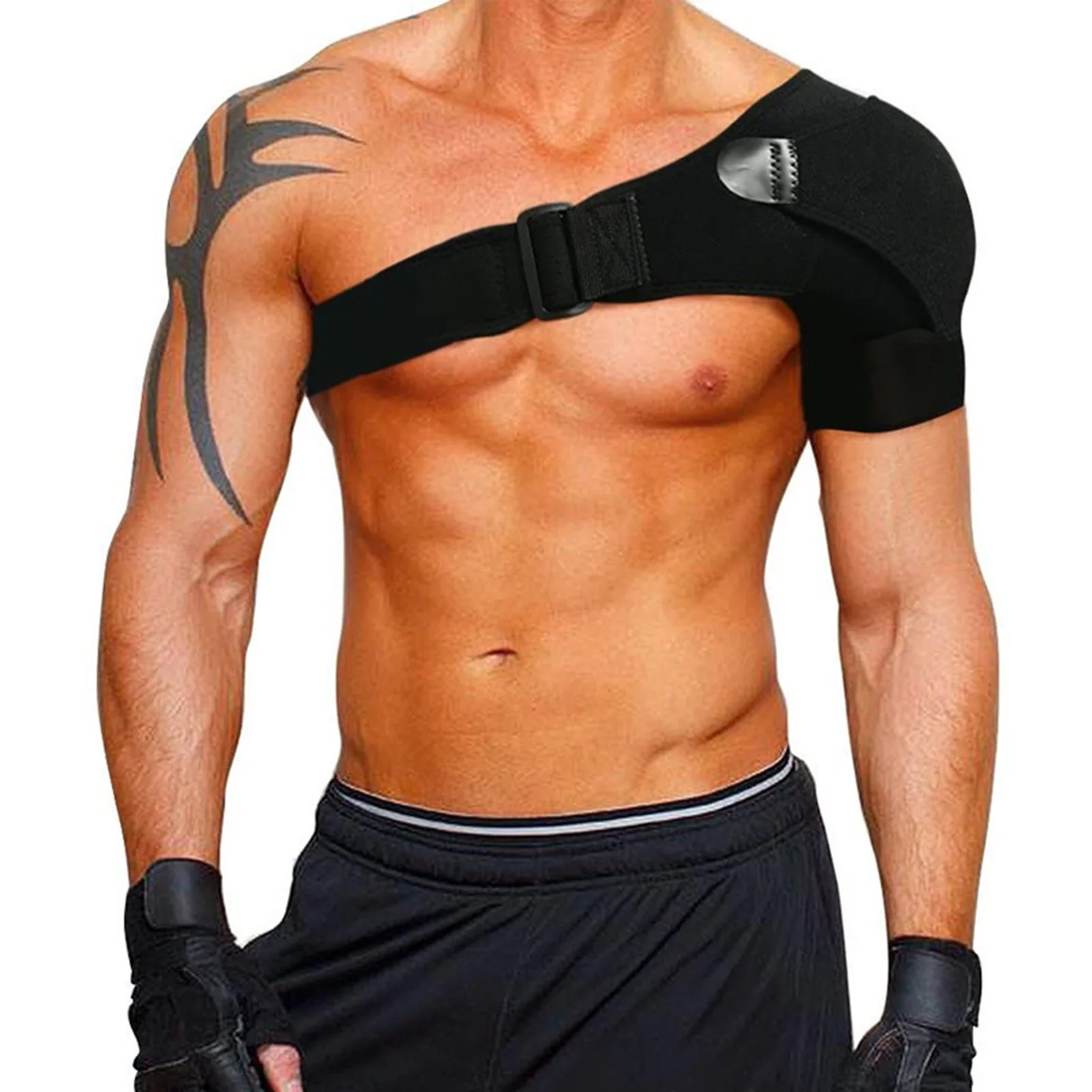 Shoulder Brace for Torn Rotator Cuff Adjustable Ice Pack Pocket Fit Sleeve Wrap for Dislocation Bursitis Labrum Tear