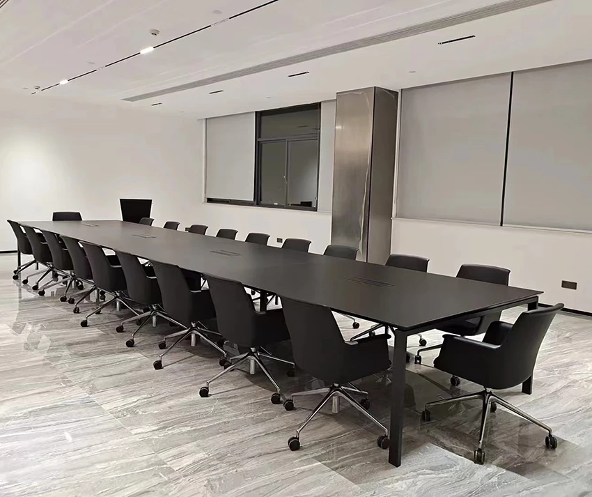 

Office Furniture Meeting Table Black Big Size Conference Table Boardroom Table With 20 Chairs
